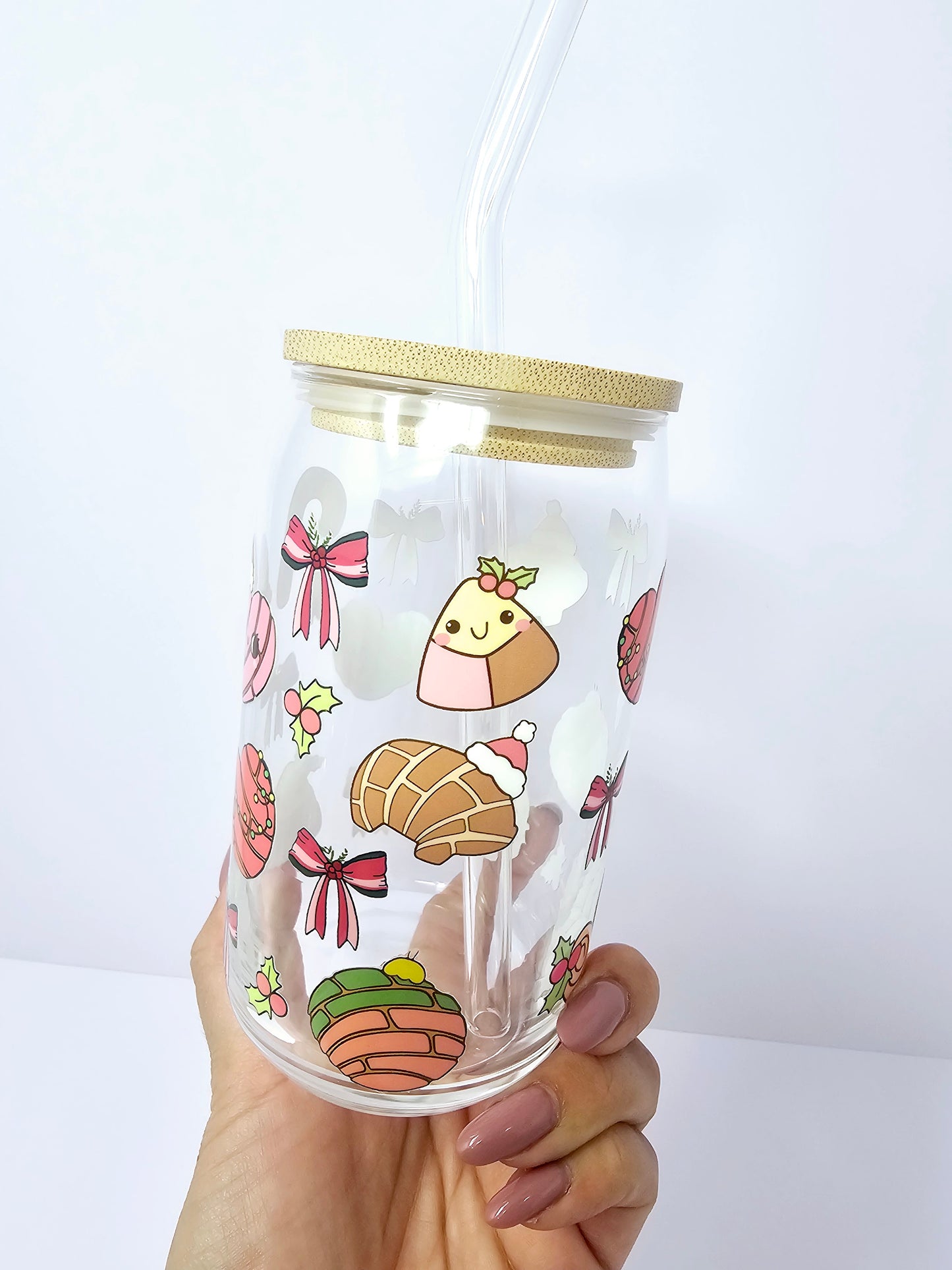 Conchas Christmas Glass Cup 16oz