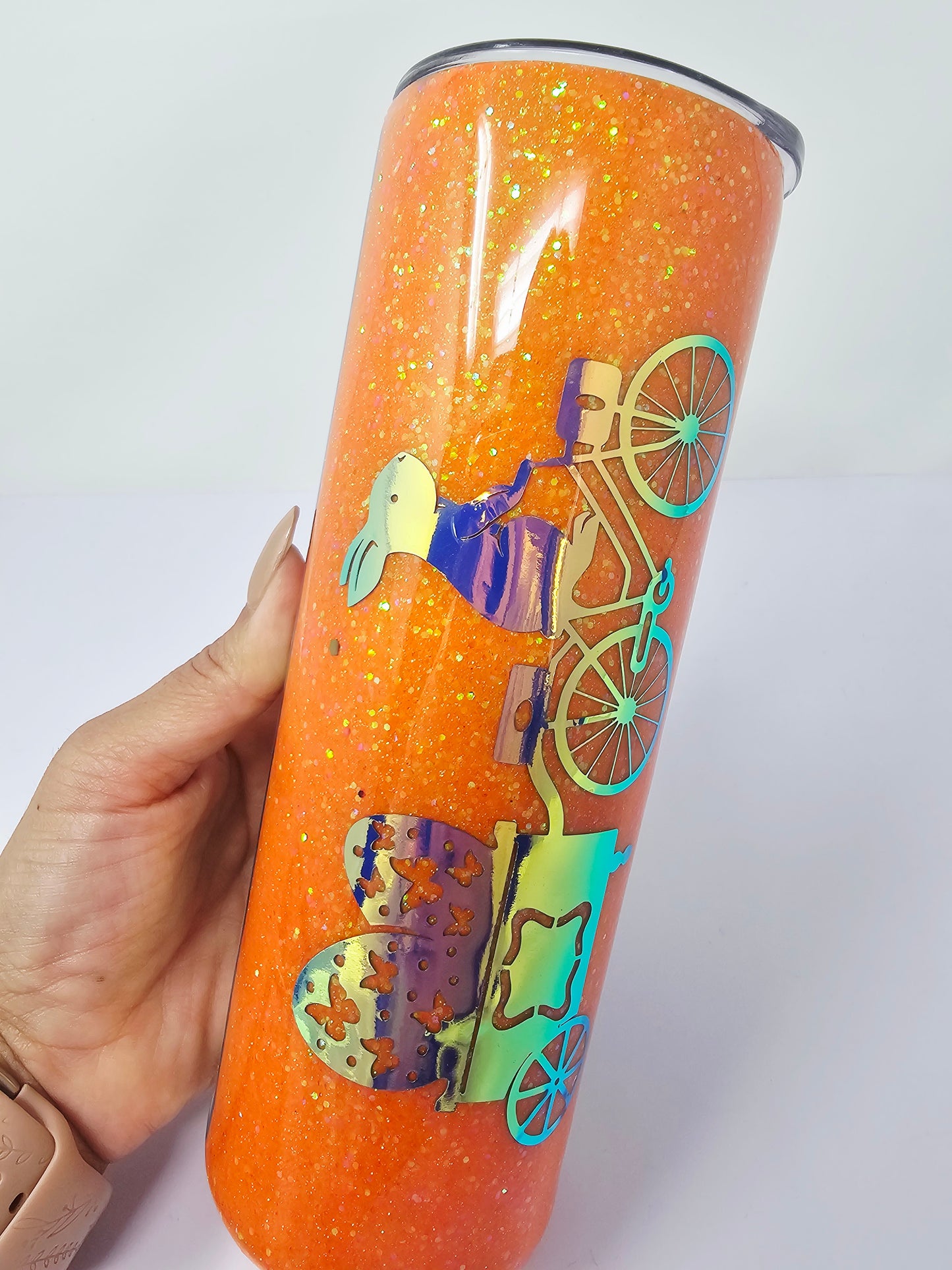 Hold Tightly to what is good Romans 12:9 glitter tumbler 20oz
