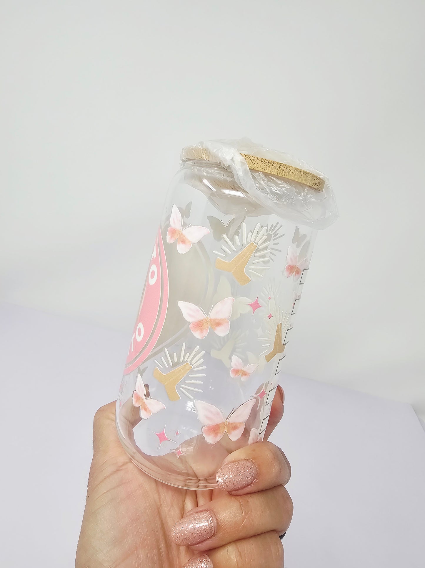 Cafecito y Jesusito Glass cup 16oz