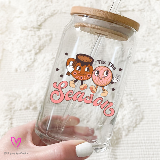 'Tis the Season Christmas Glass Cup 16oz