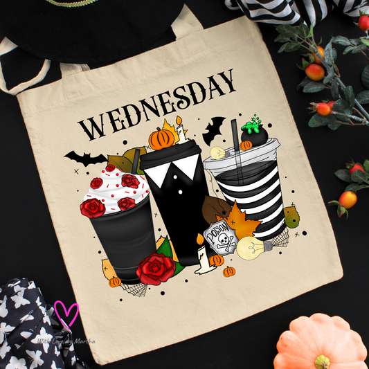Wednesday cups reusable tote